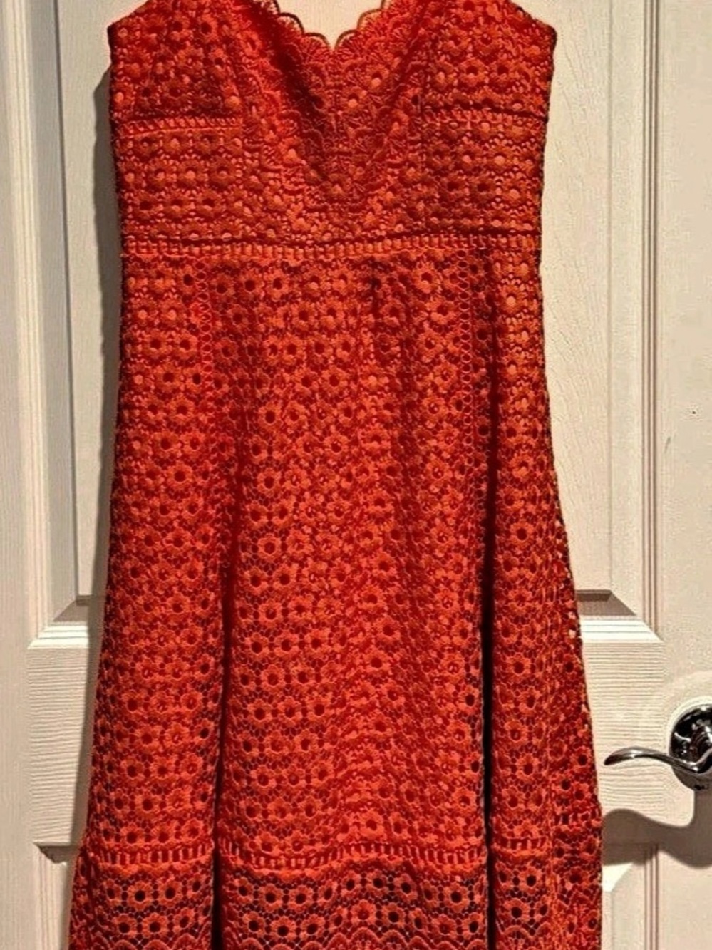 J.Crew G7489 Daisy Lace Dress Size 2 Orange Coral Fit Flare NWOT original $178
